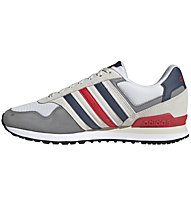 adidas 10K - Sneakers - Herren, White/Grey/Blue/Red