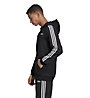 adidas Essentials 3-Stripes Full-Zip - felpa con cappuccio - uomo, Black
