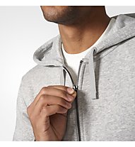 adidas Essentials Linear - felpa con cappuccio - uomo, Grey/White