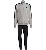 adidas M 3S FT TT Essential - tuta sportiva - uomo, Black/Grey