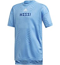 adidas Messi Tee - T-shirt fitness - bambino, Light Blue