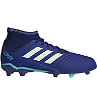 adidas Predator 18.3 FG Jr - scarpe da calcio per terreni compatti - bambino, Blue/Green