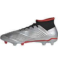 adidas Predator 19.2 FG - scarpe da calcio terreni compatti, Silver/Black/Red