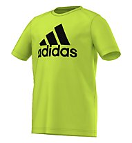 adidas T-Shirt YB ESS Logo Tee - Kinder, Semi Solar Slime/Black