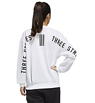 adidas W Wording Print Oversized Spacer Crewneck - Sweatshirt - Damen, White