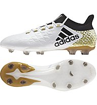 adidas X 16.2 FG - scarpe da calcio terreni compatti, White/Gold