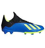 adidas X 18.3 FG Junior - scarpe da calcio terreni compatti, Blue/Black/Green