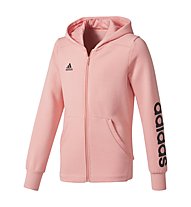 adidas Linear Full-Zip Hoodie - giacca con cappuccio - ragazza, Pink