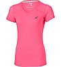 Asics Fuzex V-Neck SS Top T-Shirt fitness donna, Pink