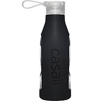 Casall Eco Glass Bottle - Trinkflasche Glas mit Silikonhülle, Black