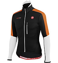 Castelli Trasparente Due Wind Jersey FZ - Maglia Ciclismo, Black/White/Orange