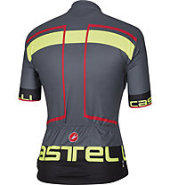 Castelli Velocissimo Jersey FZ - Maglia Ciclismo, Grey/Red/Yellow