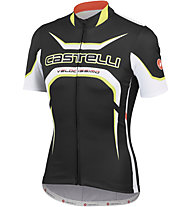 Castelli Velocissimo Tour Jersey FZ, Black/White/Yellow Fluo