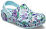 Crocs Classic Floral - sandali - bambina, Light Blue/Violet
