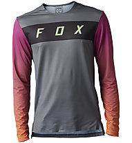 Fox Flexair LS Arcadia - Langarm-MTB-Trikot - Herren, Grey/Orange/Pink