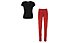 Freddy Stoop1TS Shirt + Hose Damen, Black/Light Red