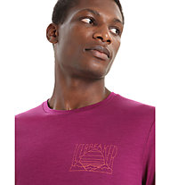 Icebreaker Merino Tech Lite II Mountain Sunset - T-Shirt - Herren, Pink