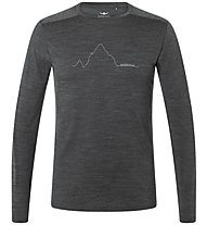 Kaikkialla Kunes M L/S - maglia manica lunga - uomo, Dark Grey/White