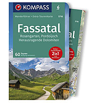Kompass Karte N.5718: Fassatal - Rosengarten, Pordoijoch 1:50.000, 1:50.000