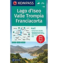 Kompass Karte N.106: Lago d'Iseo, Valle Trompia, Franciacorta 1:50.000, 1:50.000