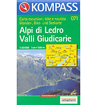 Kompass Karte Nr. 071 Alpi di Ledro, Valli Giuducarie 1:50.000, 1:50.000