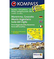 Kompass Karte N.2470: Maremma, Argentario, Grosseto, Isola del Giglio 1:50.000, 1:50.000