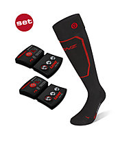 Lenz Heat Sock 1.0 + Lithium Pack rcB 1200 - Funktionssocken, Black/Red