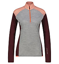 Meru Vordingborg W - felpa in pile - donna, Grey/Dark Red/Orange