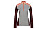 Meru Vordingborg W - felpa in pile - donna, Grey/Dark Red/Orange