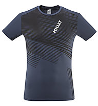Millet Intense Print TS SS M - T-shirt trail running - uomo, Blue