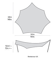 MSR Rendezvous Sun Shield - telo campeggio, 120 (380 x 360 cm)