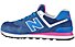New Balance WL574 Suede Mesh - Sneaker - Damen, Blue/Pink