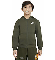 Nike Club Fleece Full Zip Jr - felpa con cappuccio - bambino, Green
