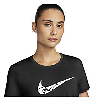 Nike Dri-FIT One Swoosh - maglia running - donna, Black/White