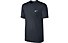Nike Embroidered Swoosh Männershirt, Dark Obsidian/White