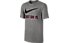 Nike Just Do It - Swoosh T-Shirt, DK Grey Heather/Team Red