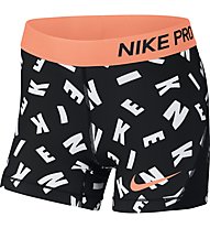 Nike Printed Pro Shorts - pantaloni corti fitness - ragazza, Black