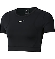 Nike Pro AeroAdapt Cropped - T-shirt fitness - donna, Black