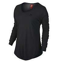 Nike T2 Women's maglietta manica lunga, Black/Black/Black