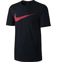Nike Hangtag Sportswear Swoosh T-Shirt Herren, Black/Sport Red