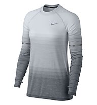 Nike Dri-FIT Knit - Langarm Running-Shirt - Damen, Grey