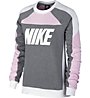 Nike Sportswear Fleece Crew - felpa - donna, Grey/Pink