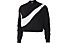 Nike Sportswear Swoosh Fleece Crew - felpa - donna, Black