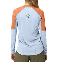 Norrona Senja Equaliser Lightweight Ws - Langarmshirt - Damen, Orange/Light Blue