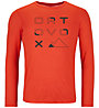 Ortovox 185 Merino Brand Outline LS M - maglietta tecnica a maniche lunghe - uomo, Red