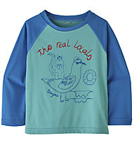 Patagonia Baby Cap Cool Daily Crew - maglia manica lunga - bambino, Blue/Light Blue