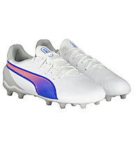 Puma King Pro FG/AG Jr - scarpe da calcio per terreni compatti/duri - ragazzo, White/Blue