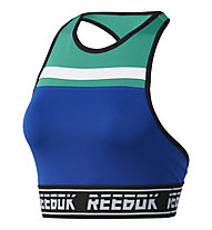 Reebok Workout Ready MYT Bralette - reggiseno sportivo sostegno leggero - donna, Blue/Green/Black