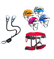 Salewa Set bestehend aus Klettersteigset + Klettergurt + Helm