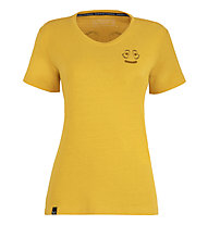 Salewa Lavaredo Hemp Print W- T-shirt- donna, Yellow/Brown